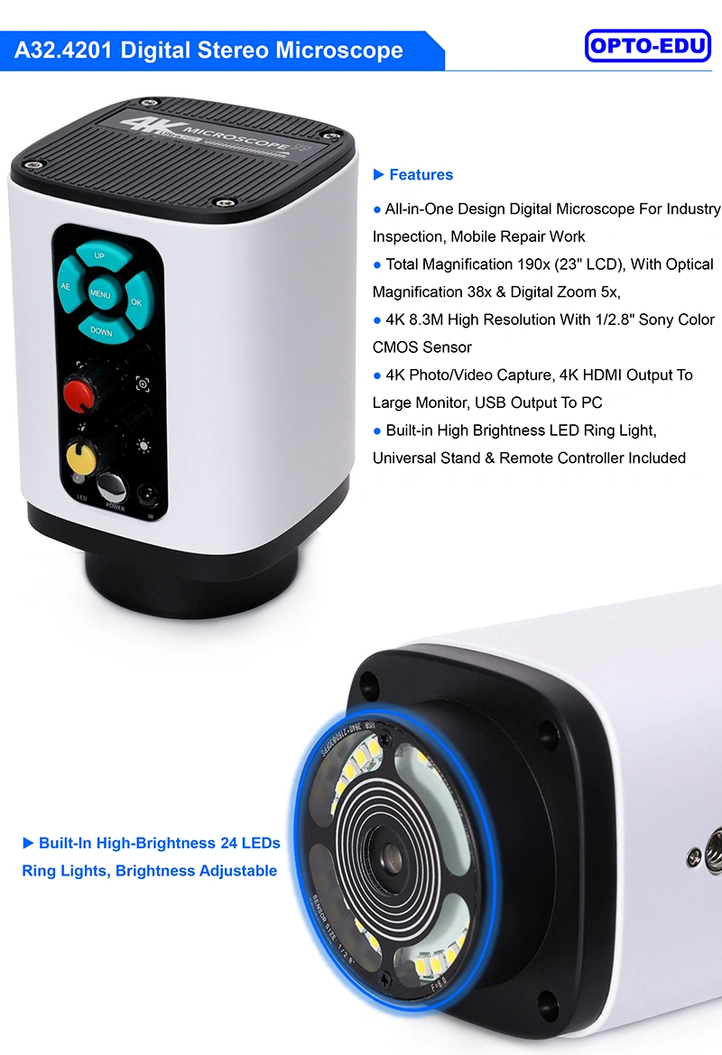 4K 8.3M Digital Stereo Microscope