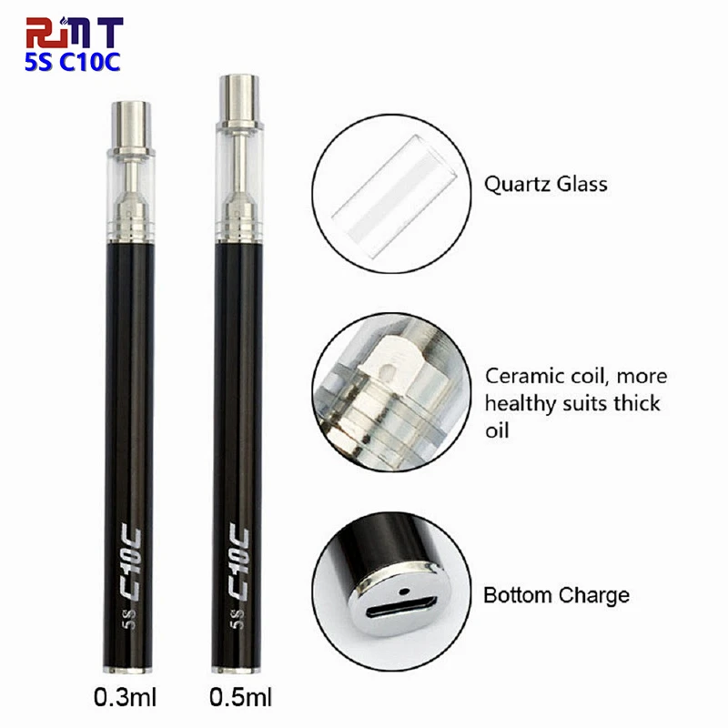 5S C10C Disposable CBD Oil Vape pen with Rechargeable 380mAh Battery Disposable CBD Ceramic Coil Cartridge Vape pen
