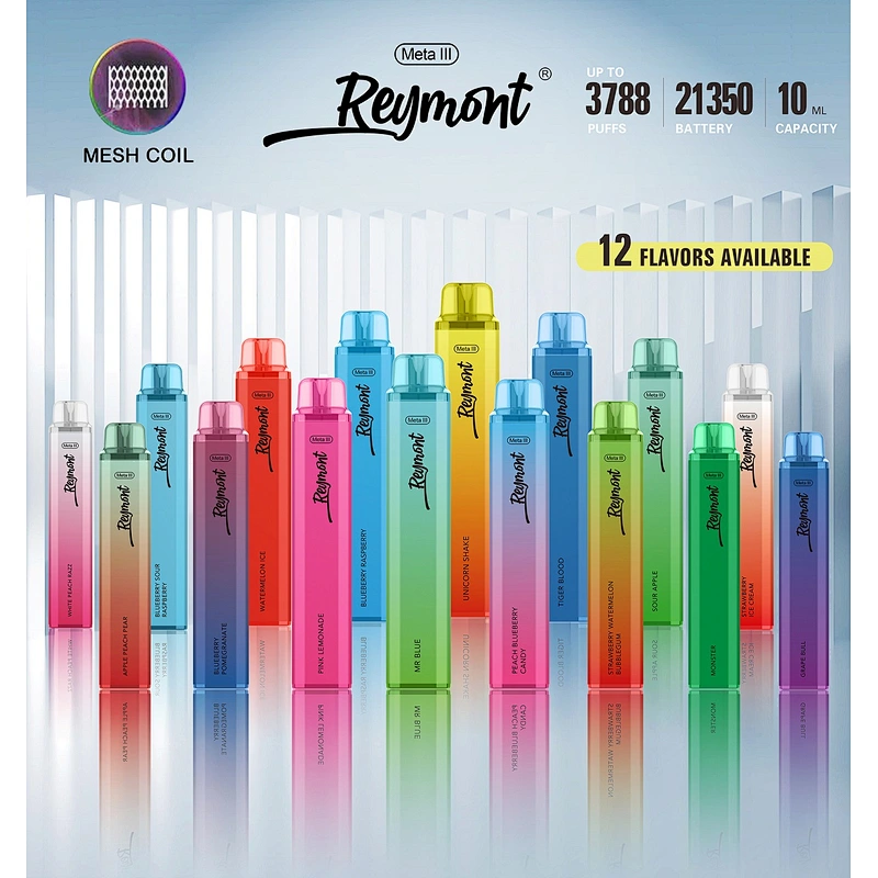 Reymont Meta III Mesh Coil up to 3788 Puffs 21350 Battery 12ML Capacity Disposable Electronic Cigarette Vape pen