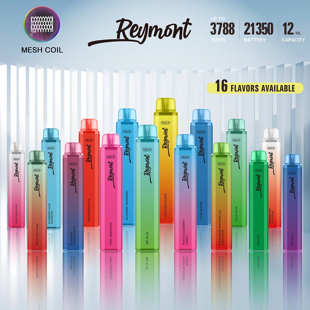 Reymont Meta, Reymont 3788, 3788 Puffs, Mesh Coil, 21350 Battery, 12ML Capacity, Reymont Vape, Reymont Disposable, Reymont Electronic Cigarette, Disposable Vape pen, Reymont Brand
