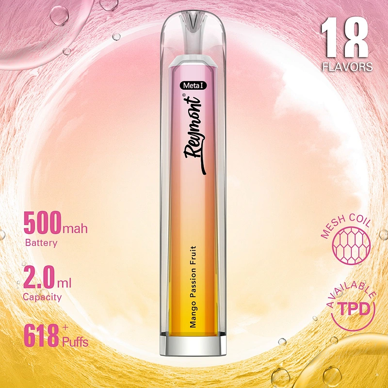 Reymont Meta I like Crystal TPD Available Mesh Coil up to 618 Puffs Disposable Electronic Cigarette Vape pen