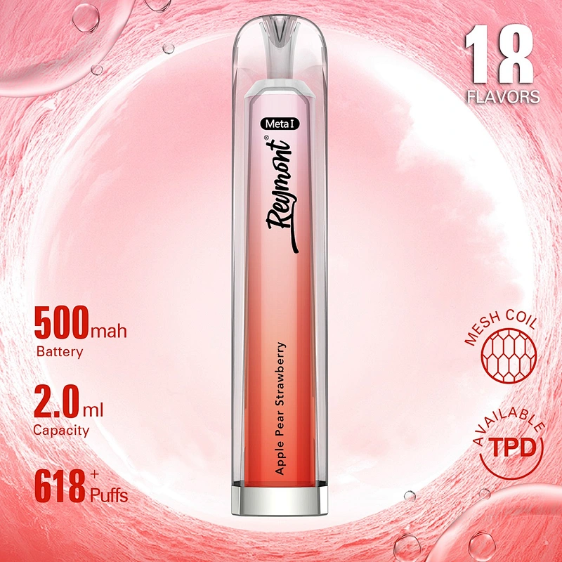 Reymont Meta I like Crystal TPD Available Mesh Coil up to 618 Puffs Disposable Electronic Cigarette Vape pen