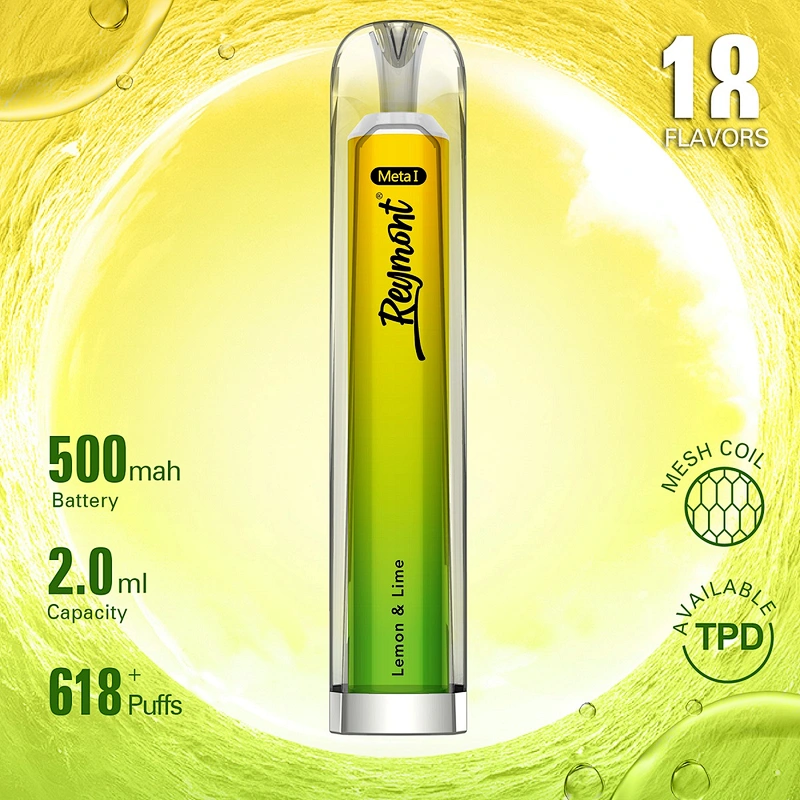 Reymont Meta I like Crystal TPD Available Mesh Coil up to 618 Puffs Disposable Electronic Cigarette Vape pen