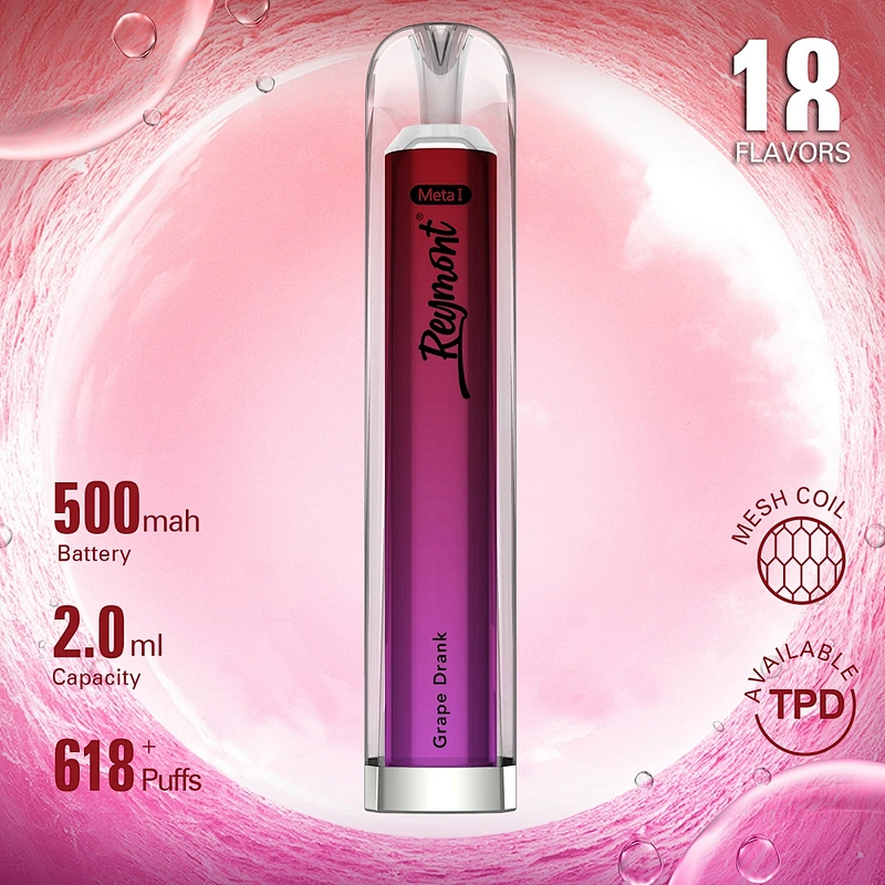 Reymont Meta I like Crystal TPD Available Mesh Coil up to 618 Puffs Disposable Electronic Cigarette Vape pen