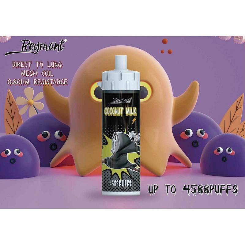 Reymont DTL Big and Bigger Vape Cloudy 0.8ohm Up to 4588 Puffs Direct To Lung Mesh Coil as Steel Cannon Rechargeable Disposable Electronic Cigarette Vape pen