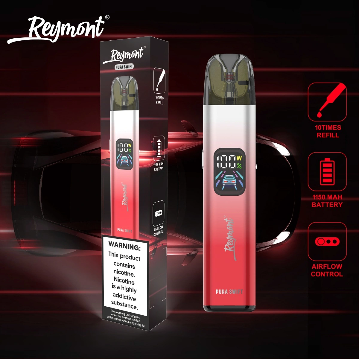 Reymont Pura Swift, Reymont Swift, Pura Swift, Pura Vape, Pura Pod, Reymont Pod, Reymont Pura, High Cost Effective, Replaceable Refillable Pod System, Reymont Vape Pen