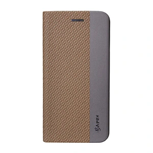 PU Leather Phone Book Case With Woven Pattern & Card Slots