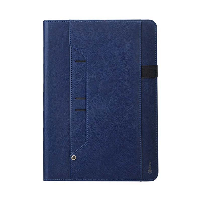 Auto Sleep Wake Suede PU Flip Foldable Leather Tablet Case For iPad With Removable Card Slots
