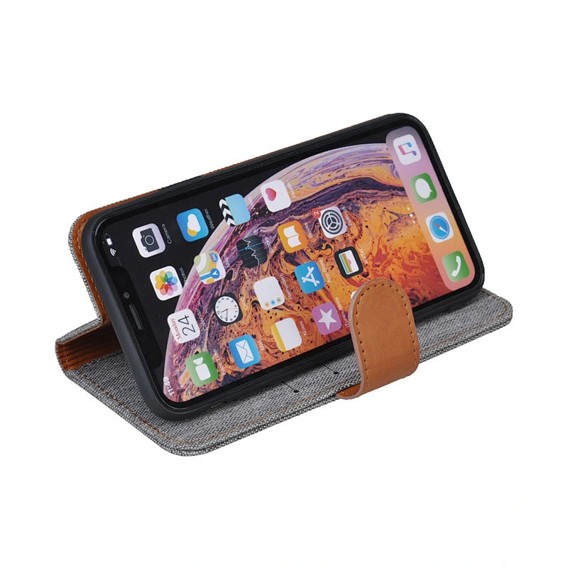 Leather Phone Flip Cover Phone Book Case With Buckle
