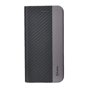 PU Leather Phone Book Case With Woven Pattern & Card Slots