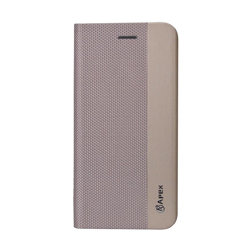 PU Leather Phone Wallet Case With Woven Pattern & Card Slots