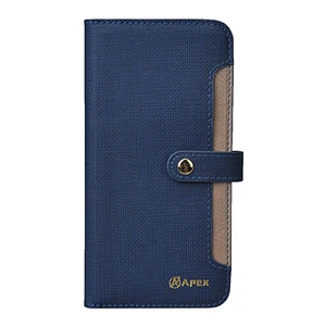 Leather Cell Phone Wallet Case Phone Flip Cover With Snap Button