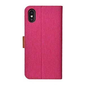 Fabric Phone Wallet Case Cell Phone Flip Cover With Buckle
