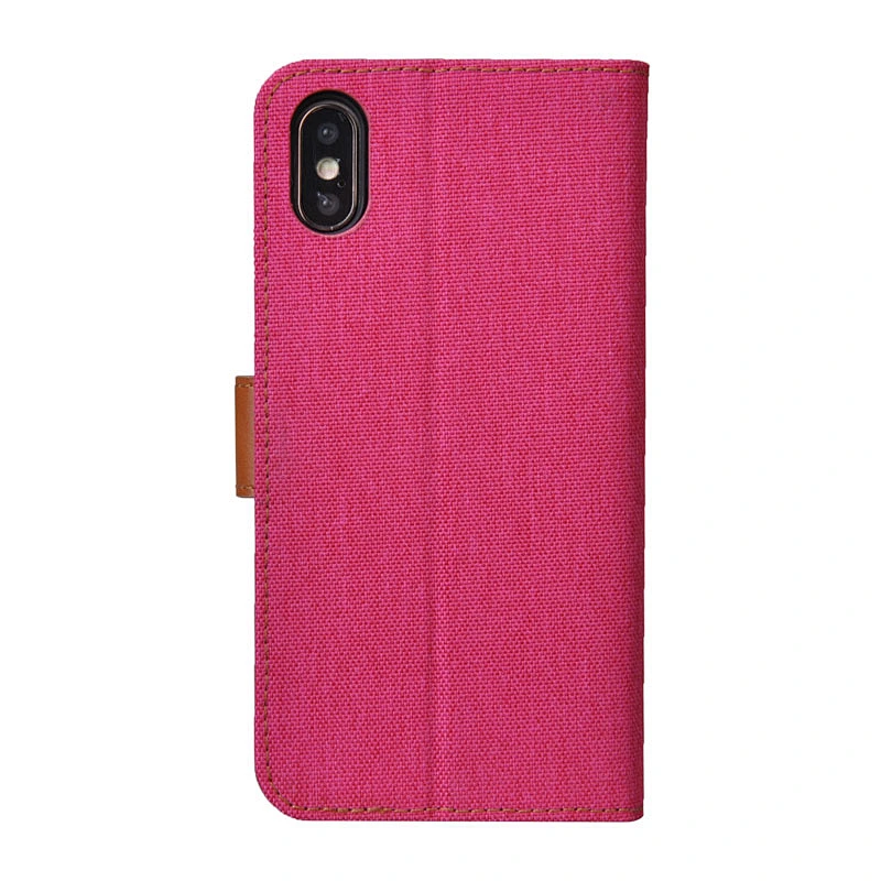 Fabric Phone Wallet Case Cell Phone Flip Cover With Buckle