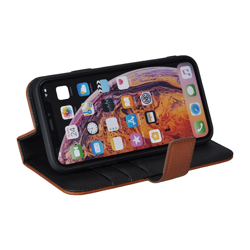 Leather Phone Wallet Case With Buckle Book Case Phone Flip Cover