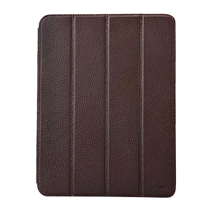 Tri fold emboss custom universal leather tablet case for 7-inch and 8-inch tablets with metal clip