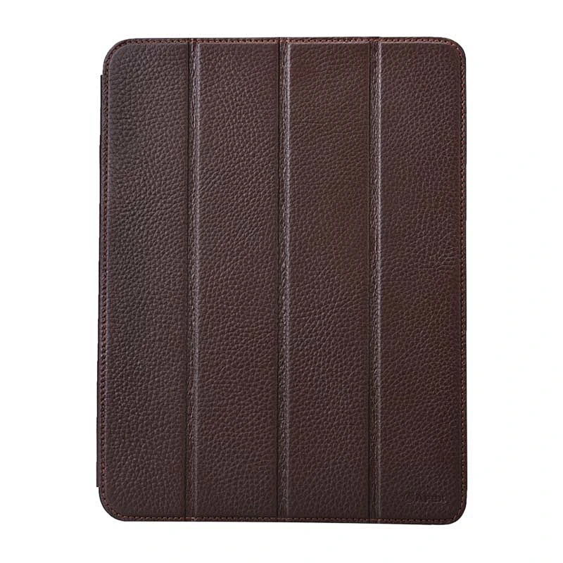 Tri fold emboss custom universal leather tablet case for 7-inch and 8-inch tablets with metal clip