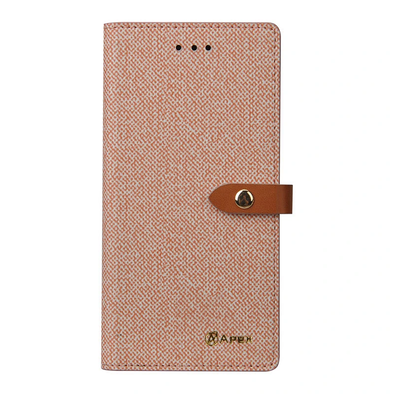 PU Leather Smart Phone Wallet Case Phone Flip Cover With Snap Button