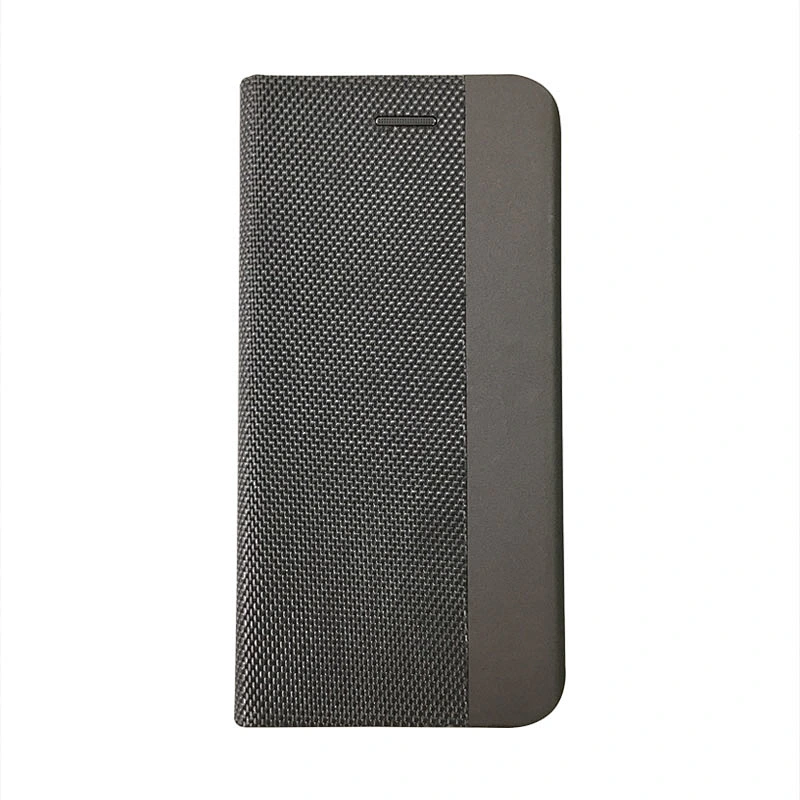PU Leather Phone Wallet Case With Woven Pattern & Card Slots