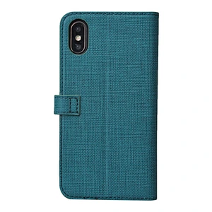 Leather Cell Phone Wallet Case Phone Flip Cover With Snap Button