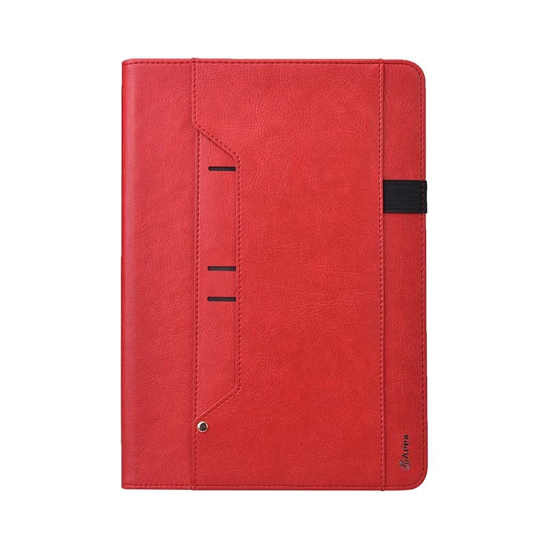 Auto Sleep Wake Suede PU Flip Foldable Leather Tablet Case For iPad With Removable Card Slots