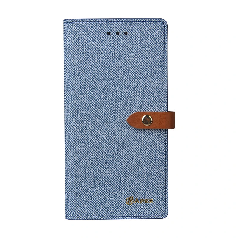 PU Leather Smart Phone Wallet Case Phone Flip Cover With Snap Button
