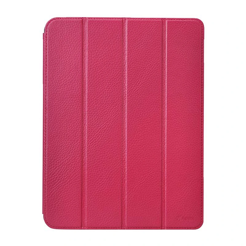 Tri fold emboss custom universal leather tablet case for 7-inch and 8-inch tablets with metal clip