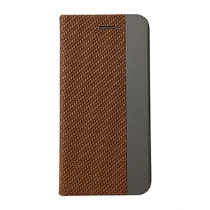 PU Leather Phone Book Case With Woven Pattern & Card Slots