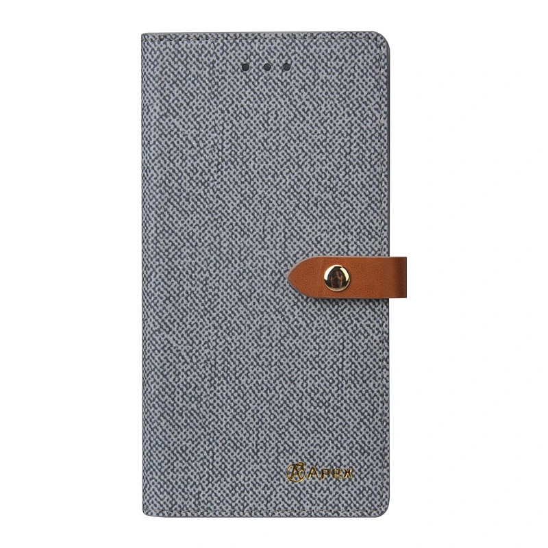 PU Leather Smart Phone Wallet Case Phone Flip Cover With Snap Button