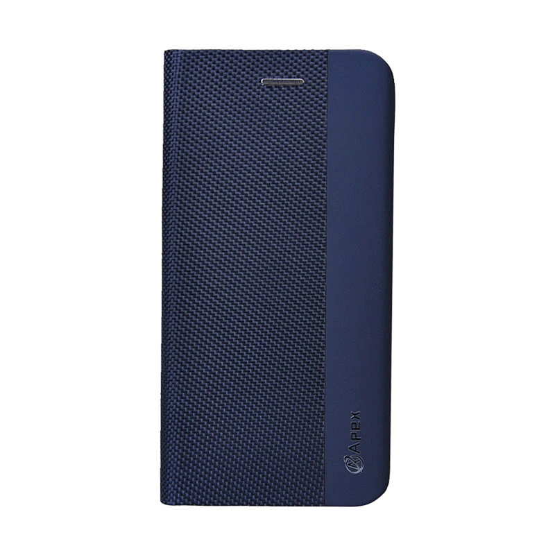 PU Leather Phone Wallet Case With Woven Pattern & Card Slots