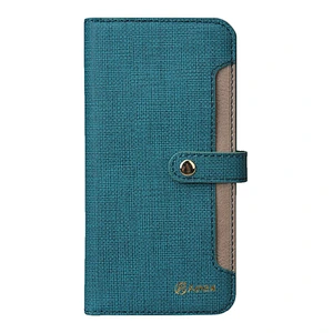 Leather Cell Phone Wallet Case Phone Flip Cover With Snap Button