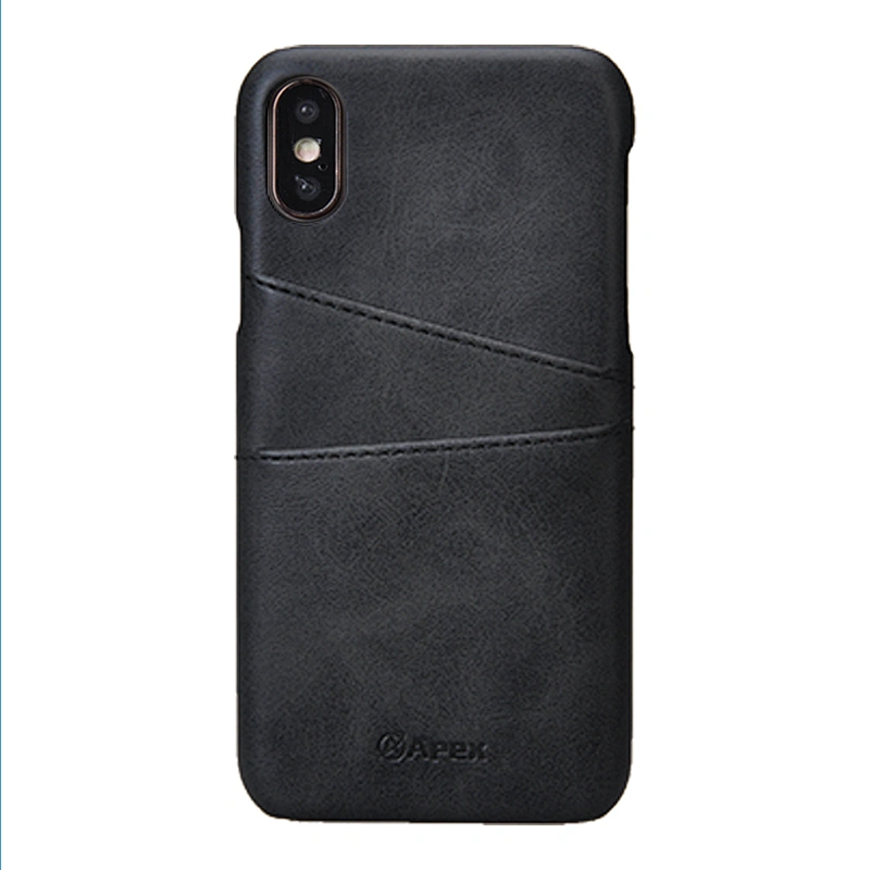 PU Leather Phone Back Case Hard PC Phone Cover With Card Slot