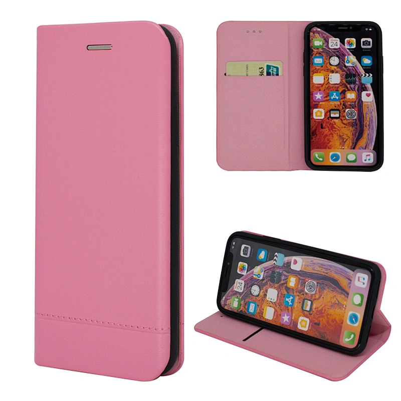 PU Leather Phone Book Case Phone Flip Cover Card Slots & Stand Function