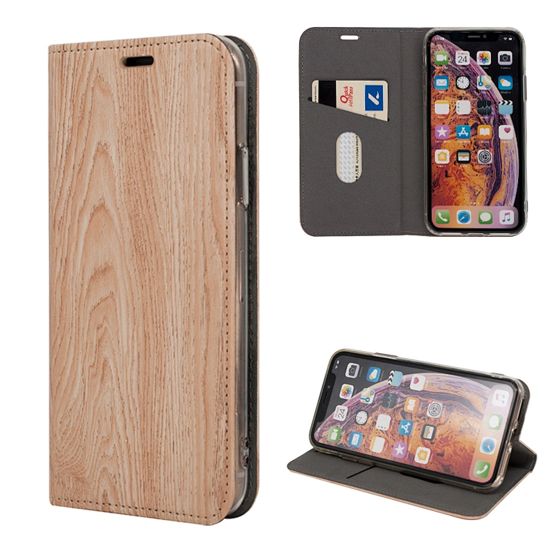 Wood Grain Mobile Phone Case Leather Case Flip Cover