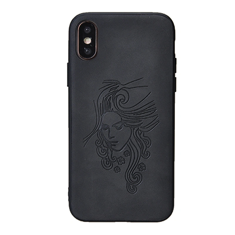 Embossing Smart Phone Case PC+TPU 2in1 Phone Cover