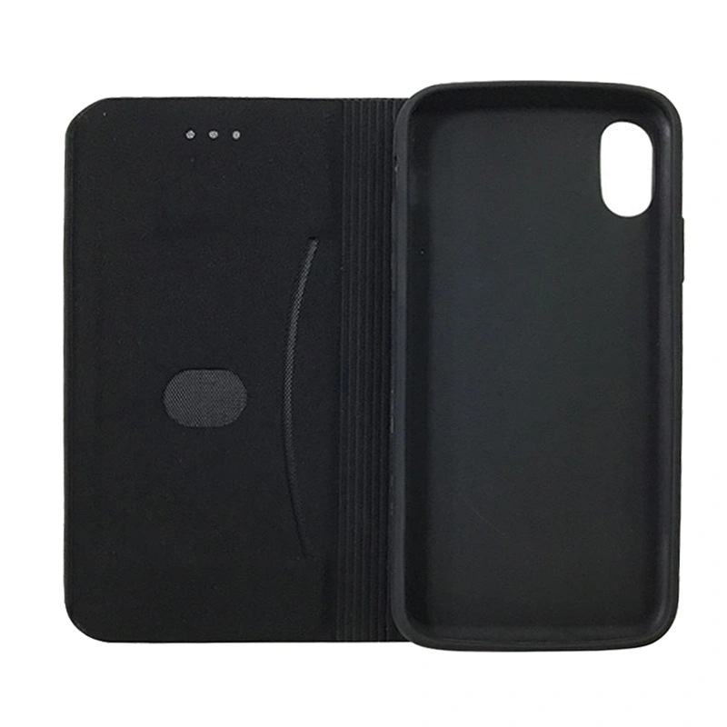 PU Leather Phone Wallet Case With Woven Pattern & Card Slots