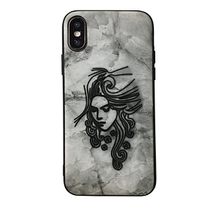 Embossing Smart Phone Case PC+TPU 2in1 Phone Cover
