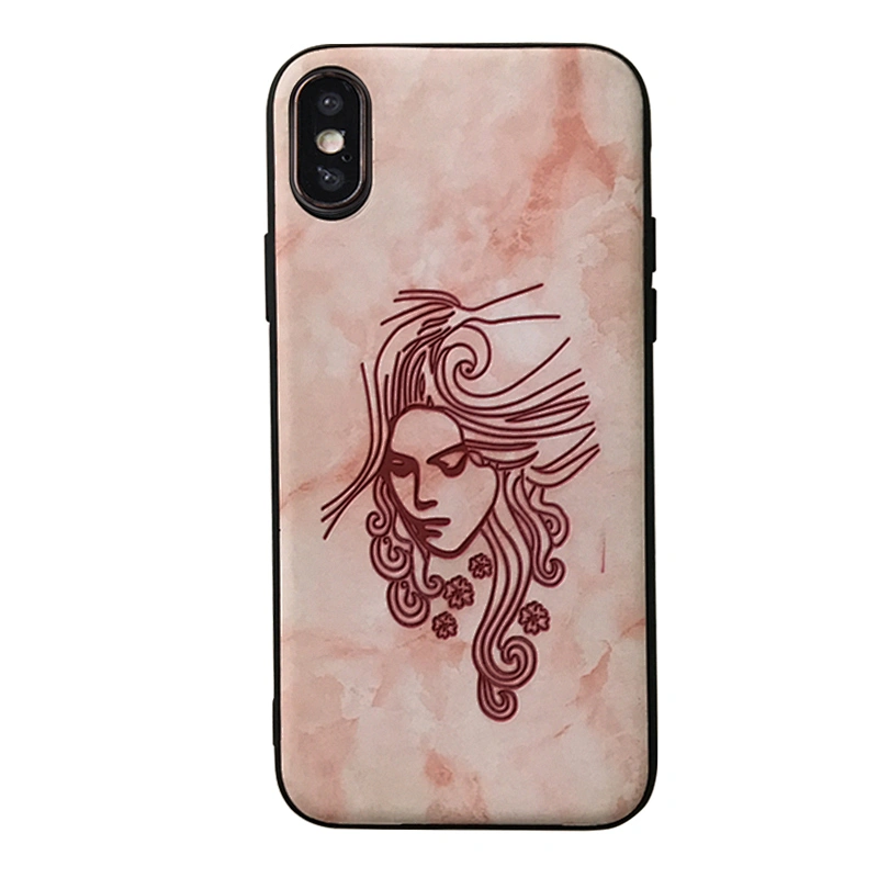 Embossing Smart Phone Case PC+TPU 2in1 Phone Cover