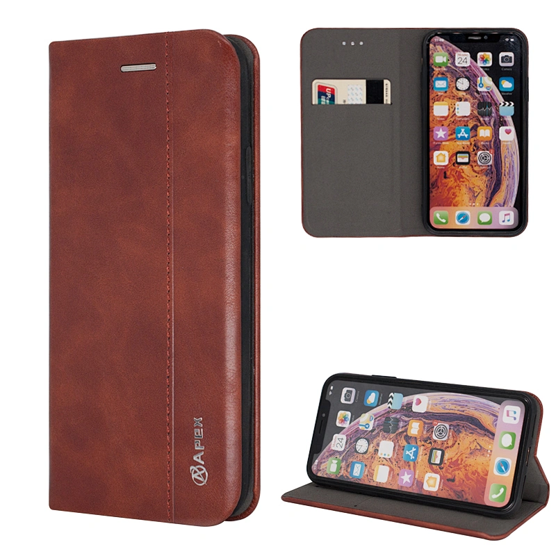 PU Leather Phone Flip Cover Phone Wallet Case Card Slots & Stand Function