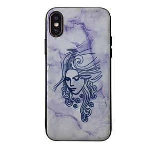 Embossing Smart Phone Case PC+TPU 2in1 Phone Cover