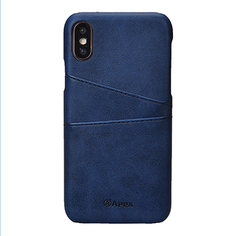 PU Leather Phone Back Case Hard PC Phone Cover With Card Slot