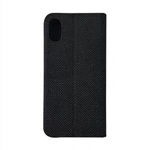 PU Leather Phone Wallet Case With Woven Pattern & Card Slots