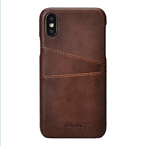 PU Leather Phone Back Case Hard PC Phone Cover With Card Slot