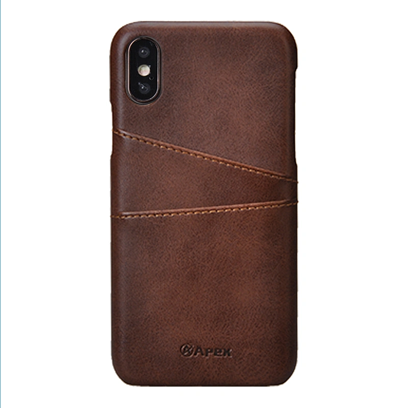 PU Leather Phone Back Case Hard PC Phone Cover With Card Slot