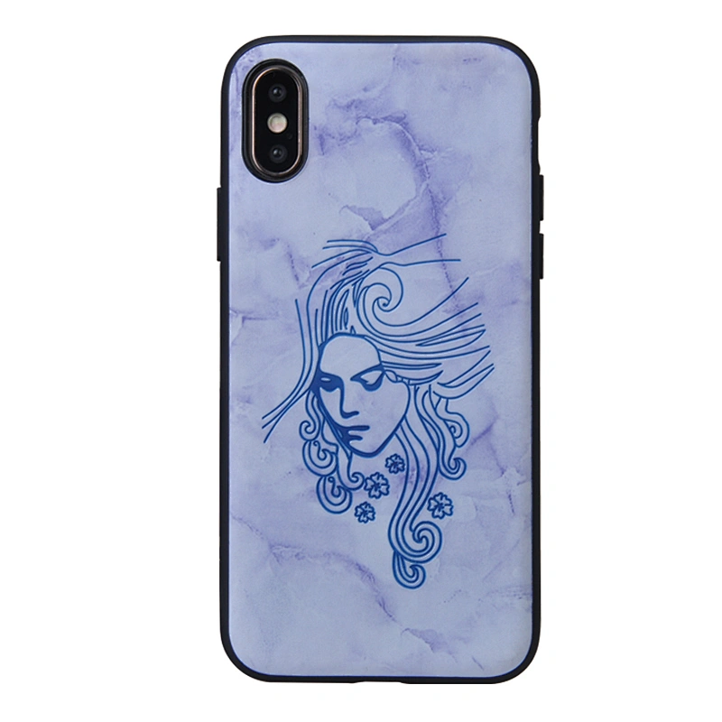 Embossing Smart Phone Case PC+TPU 2in1 Phone Cover