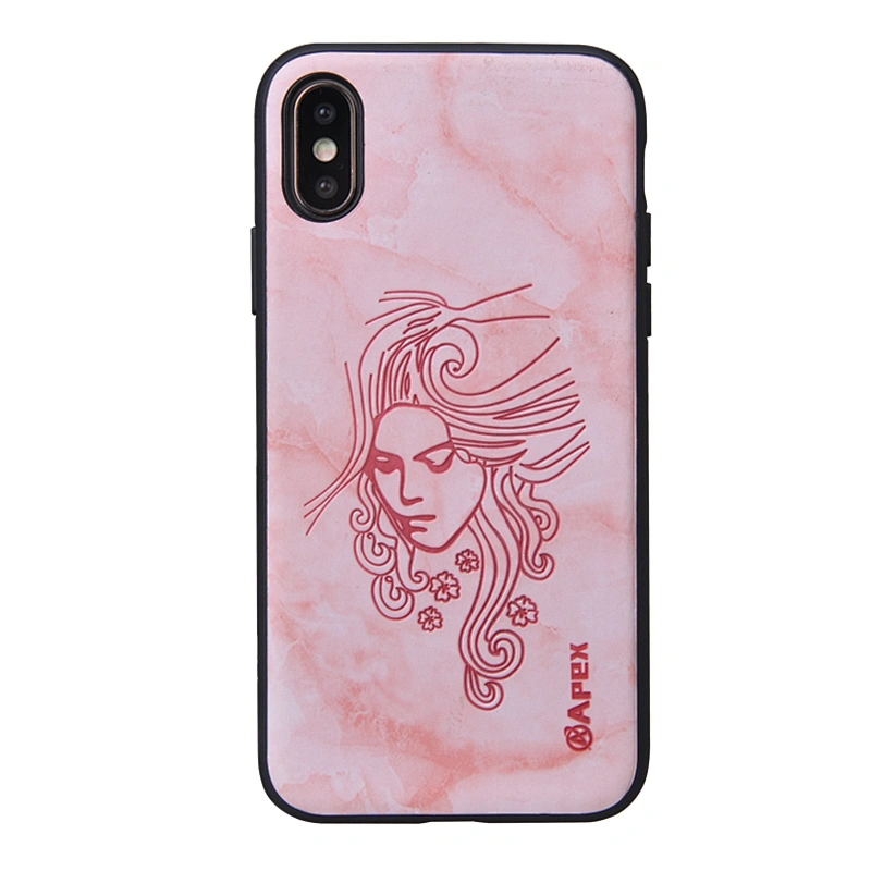 Embossing Smart Phone Case PC+TPU 2in1 Phone Cover