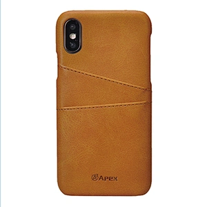 PU Leather Phone Back Case Hard PC Phone Cover With Card Slot