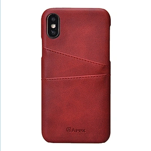 PU Leather Phone Back Case Hard PC Phone Cover With Card Slot
