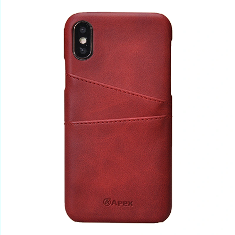 PU Leather Phone Back Case Hard PC Phone Cover With Card Slot