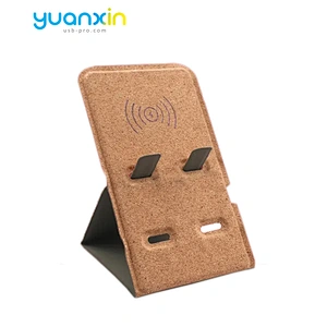 ECO Friendly Cork Desktop Wireless Charger with phone holder